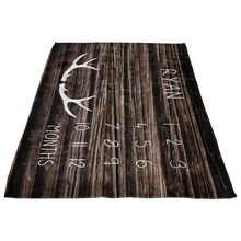 White Antlers on Dark Wood Milestone Blanket