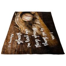 "I can do all things through Christ who gives me strength" baseball player blanket