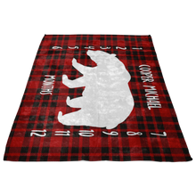 White bear on plaid
