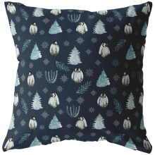 Winter Penguin Pillow- Navy