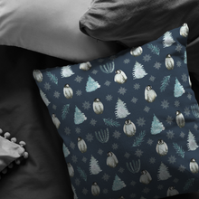 Winter Penguin Pillow- Navy