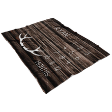 White Antlers on Dark Wood Milestone Blanket