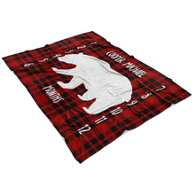 White bear on plaid