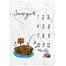 Sawyer Vertical Fishing Milestone Blanket