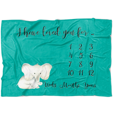 I have loved you for... Elephant Milestone Blanket