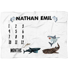 Nathan Emil 40x30" Shark Milestone Blanket