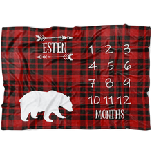 Esten Plaid Bear with Arrows Milestone
