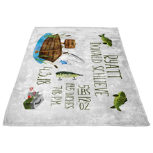 Ryatt- Fishing Birth Stats Blanket