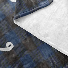 Navy Plaid I am a child of God Blanket