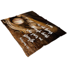 "I can do all things through Christ who gives me strength" baseball player blanket
