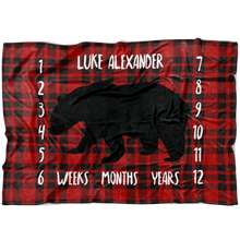 Luke Alexander Plaid Bear Milestone Blanket