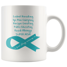 Label Reading Super Mom Food Allergy Awareness Mug