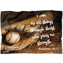 "I can do all things through Christ who gives me strength" baseball player blanket