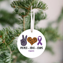 Peace Love Cure Cancer Christmas Ornament