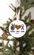 Peace Love Cure Cancer Christmas Ornament