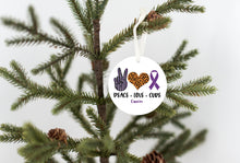Peace Love Cure Cancer Christmas Ornament