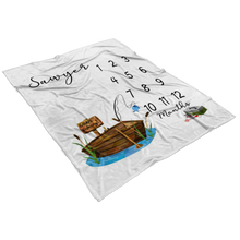 Sawyer Vertical Fishing Milestone Blanket