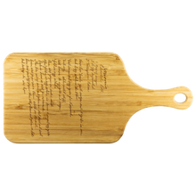 Custom Laser Engraved Bamboo Cutting Board From Handwritten Recipe- with handle