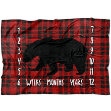NEW Black Bear on Plaid WMY Milestone Blanket