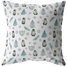 Winter Penguin Throw Pillow