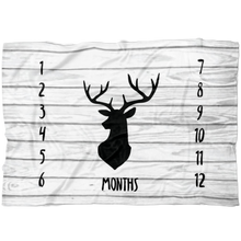 Rustic Deer Milestone Blanket / boys milestone blanket / shiplap nursery / deer monthly photo blanket