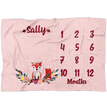 Floral Fox- Milestone Blanket